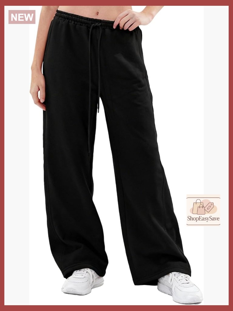 Wide Leg Sweatpants Baggy Joggers Drawstring Pocket Casual Lounge Wear